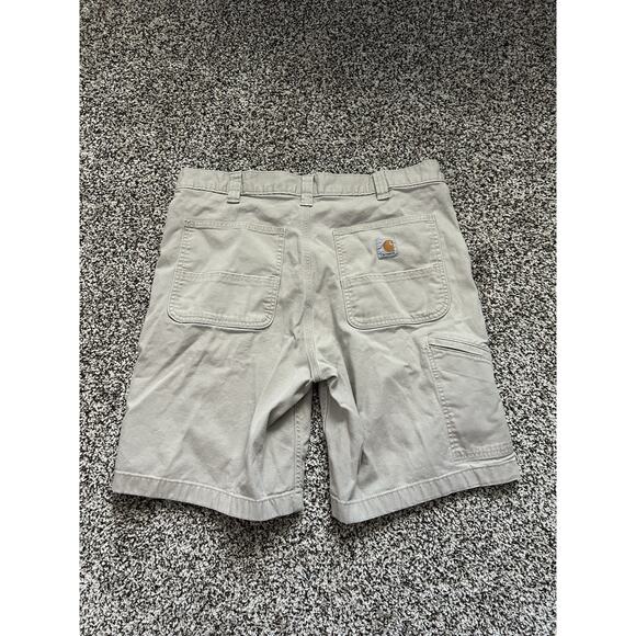 Carhartt Shorts Mens 36x9 Tan Relaxed Fit Canvas Rugged Flex Work Utility - Picture 1 of 6